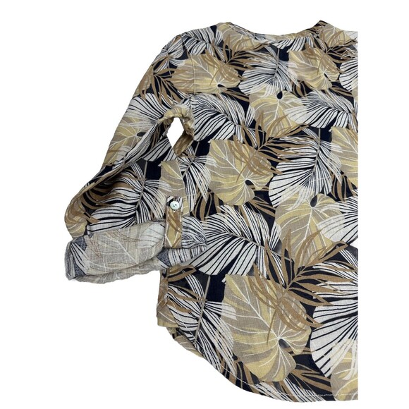 C&C California Women's Mandarin Collar Long Sleeve Shirt‎ Button Up Roll Tab New - Picture 10 of 12